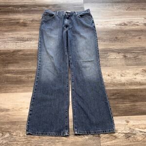 American Eagle Mid Wash Blue Mens 33x31 Cowboy‎ Boot Cut Cotton Denim Jeans